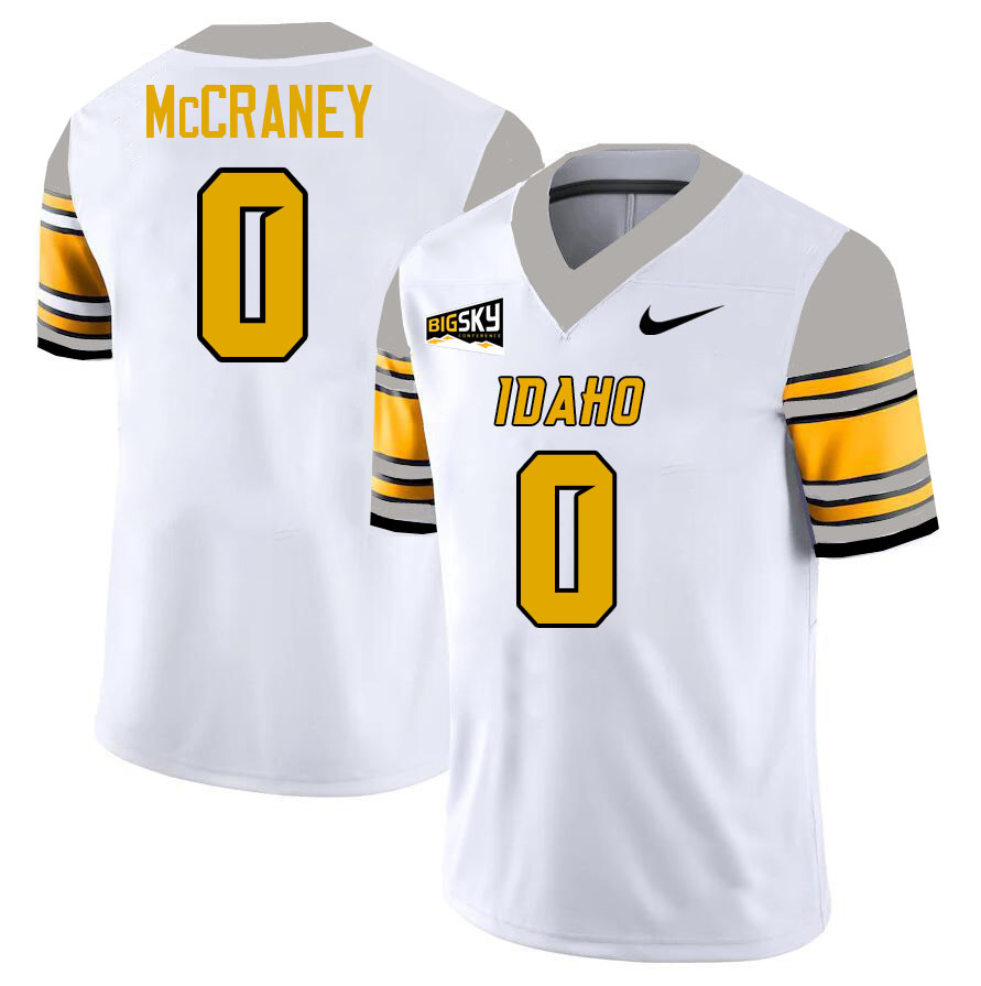 Idaho Vandals #0 Marquawn McCraney College Football Jerseys,Uniforms Stitched-White